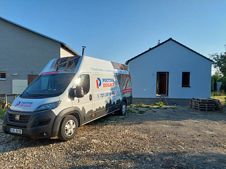 Izolace stropu novostavby na Kladensku